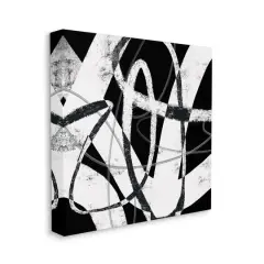 Stupell Industries Black & White Moving Abstract Canvas Wall Art