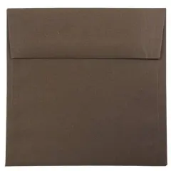 JAM Paper 6" Square Colored Invitation Envelopes, 25ct. Chocolate Brown
