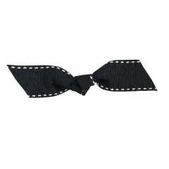 JAM Paper 7/8" Grosgrain Twist Tie Flair Bows, 100ct. Black/White Stitch