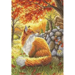 LetiStitch A Friend for Little Fox Counted Cross Stitch Kit