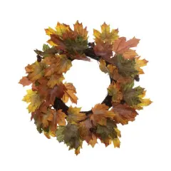 Hello Honey&reg; 24" Multicolor Faux Maple Leaf Wreath