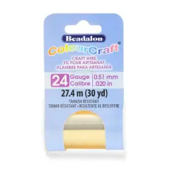 Beadalon&reg; ColourCraft&reg; 24 Gauge Silver Plated Gold Color Wire