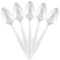 JAM Paper Premium Disposable Plastic Spoons, 48ct. Clear