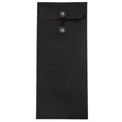 JAM Paper #10 Black Linen Business Button & String Closure Premium Envelopes, 25ct.