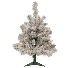 2ft. Pre-Lit Flocked Madison Pine Artificial Christmas Tree, Clear Lights