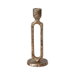 Hello Honey&reg; 9.25" Oxidized Gold Finish Aluminum Taper Candleholder