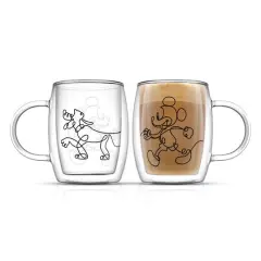 JoyJolt&reg; Disney&reg; 5.4oz. Mickey & Pluto Aroma Glass Mugs, 2ct.