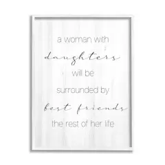 Stupell Industries Best Friend Daughters Birch Pattern Typography Phrase Framed Giclee Art White