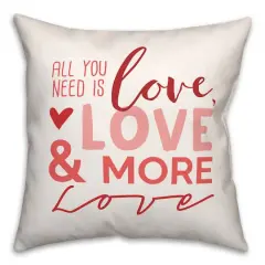 Love Type 16" x 16" Throw Pillow