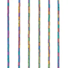 Glass Tube Beads, 4mm by Bead Landing&trade; Rainbow Iridescent