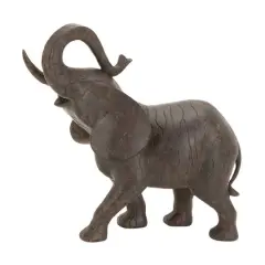 12" Gray Eclectic Elephant Sculpture