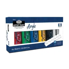 Royal & Langnickel&reg; 6 Color Artist Paint Multi-Pack Set, 75mL Tubes
