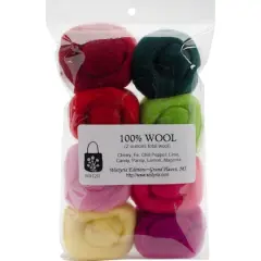 Wistyria Editions Zinnias Wool Roving Rolls, 2oz.