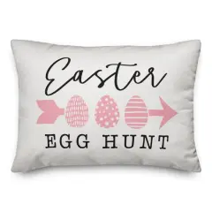 Pink Easter Egg Hunt Throw Pillow
