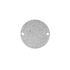 John Bead Silver Round Circle with 2 Holes Pendants, 8ct.