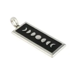 Black & Silver Metal Moon Phases Pendant by Bead Landing&trade;