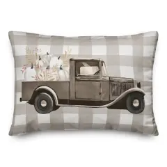 Neutral Harvest Truck Throw Pillow