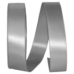JAM Paper 1.5" x 100yd. Double Face Satin Ribbon Silver