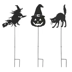 Glitzhome&reg; 36" Halloween Metal Silhouette Yard Stake Or Hanging D&eacute;cor Set
