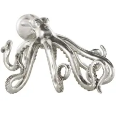 21.5" Silver Laying Octopus Sculpture