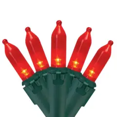 100ct. LED Mini Christmas Lights With Green Wire Red