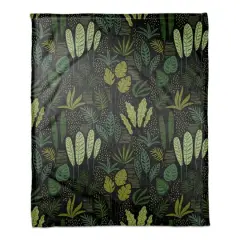 Fun Leaves On Black 50" x 60" Coral Fleece Blanket