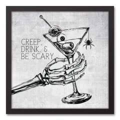 Creep Drink & Be Scary Black Framed Canvas Wall Art