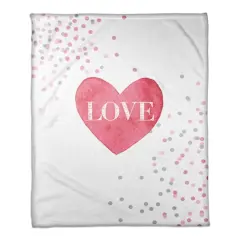 Pink Polkas Love Throw Blanket