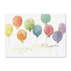 JAM Paper Happy Birthday Colorful Balloons Cards. 25ct.