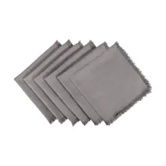 DII&reg; Solid Heavyweight Fringed Napkins, 6ct. Gray