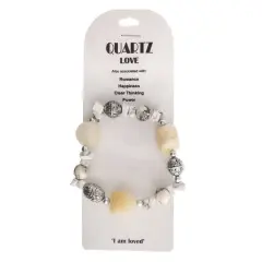 John Bead White Howlite & Crystal Quartz Natural Gemstone Bracelet