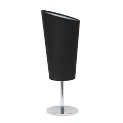 Simple Designs&trade; 12.5" Mini Chrome Table Lamp with Angled Fabric Shade Black