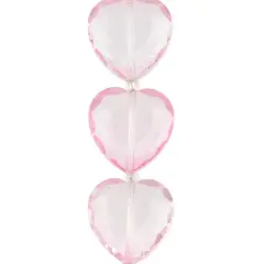 Pink Glass Heart Beads, 22mm by Bead Landing&trade;