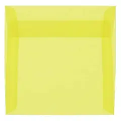 JAM Paper 6.5" x 6.5" Square Translucent Vellum Envelopes, 25ct. Primary Yellow
