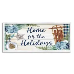 Stupell Industries Home For The Holidays Tartan Framed Giclee Art White