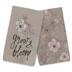 Grow and Bloom Tea Towel Set Brown