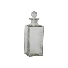 Hello Honey&reg; 16oz. Clear Reclaimed Etched Square Glass Decanter