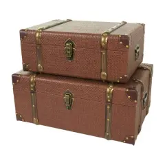 Brown Antique Style Trunk Set