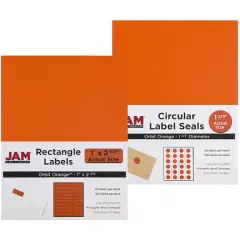 JAM Paper Orange Mailing Address Label Combo Set