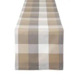 DII&reg; 72" Tri-Color Check Table Runner Stone