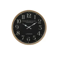 16" Black Metal Traditional Wall Clock