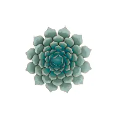 Turquoise Iron Succulent Traditional Wall D&eacute;cor