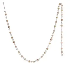 Hello Honey&reg; 6ft. Paulownia Wood Mixed Shapes Beads & Red String Garland