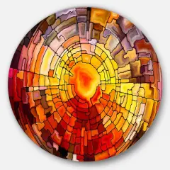 Designart - Return of Stained Glass' Contemporary Metal Circle Wall Art