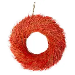 16" Red & Orange Ears of Wheat Fall Harvest Wreath