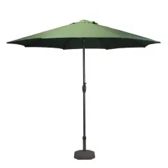9 ft. Hunter Green & Black Outdoor Patio Market Umbrella