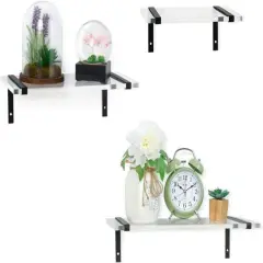 NEX&trade; White Wall Mounted Floating Shelf Set