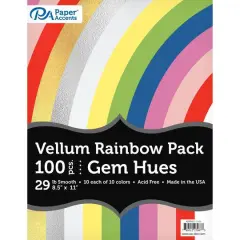 PA Paper&trade; Accents Rainbow Vellum Gem Hues 8.5" x 11" Paper Pack, 100 Sheets