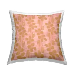 Stupell Industries Casual Flower Petals Pink Stripes Pattern Throw Pillow, 18" x 18"