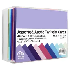 PA Paper&trade; Accents Textured Artic Twilight Card & Envelope Set, 4.25" x 5.5"